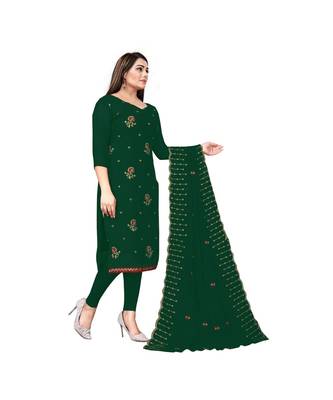 Green Georgette Embroidered Dress Material With Duptta 4