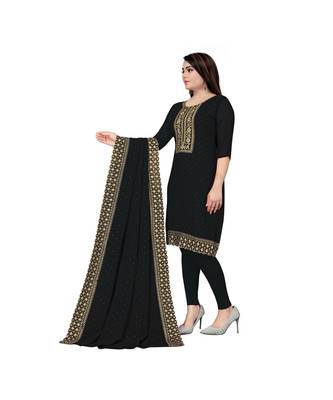 Black Georgette Embroidered with Sequins Dress Material With Duptta 3