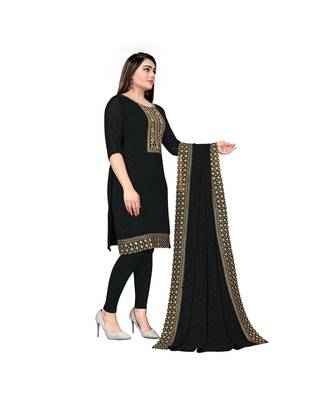Black Georgette Embroidered with Sequins Dress Material With Duptta 4