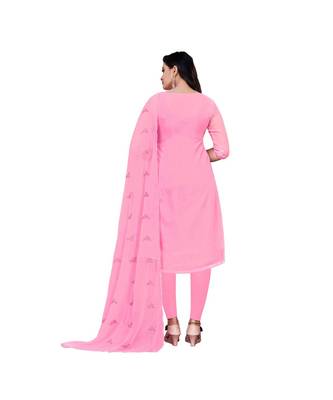 Pink Georgette Embroidered Dress Material With Duptta 2
