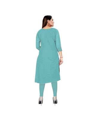 Turquoise Chanderi Embroidered Dress Material With Duptta 2