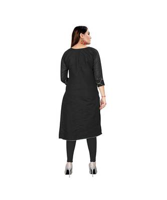 Black Chanderi Embroidered Dress Material With Duptta 2