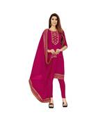 Pink Georgette Embroidered with Sequins Dress Material With Duptta