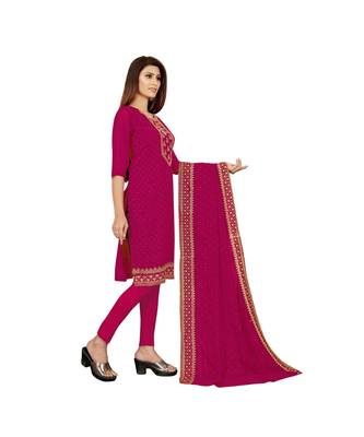 Pink Georgette Embroidered with Sequins Dress Material With Duptta 4