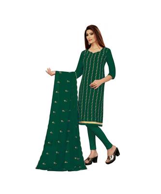 Green Georgette Embroidered Dress Material With Duptta 4