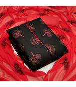 Black Slab Cotton Printed Dress Material With Duptta