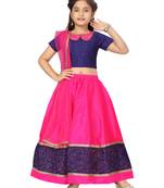 Rani-pink plain silk stitched lehenga