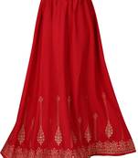 Maroon printed cotton kids-skirts