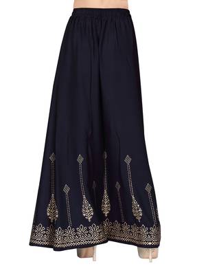 Blue printed cotton kids-skirts 4