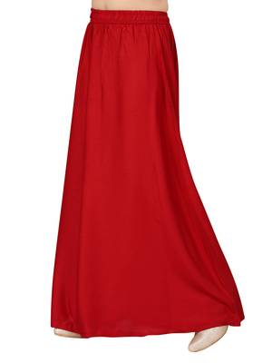 Maroon plain cotton kids-skirts 3