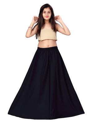 Blue plain cotton kids-skirts 1