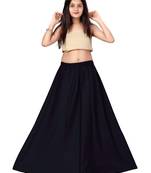 Blue plain cotton kids-skirts