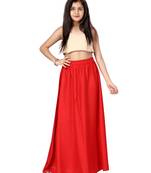 Red plain cotton kids-skirts