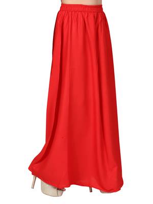 Red plain cotton kids-skirts 2
