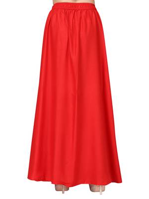 Red plain cotton kids-skirts 4