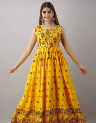 Aurish yellow Long Floral Gown  1