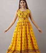 Aurish yellow Long Floral Gown 