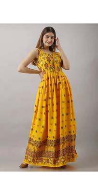 Aurish yellow Long Floral Gown  2