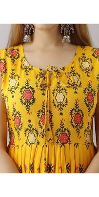 Aurish yellow Long Floral Gown  3