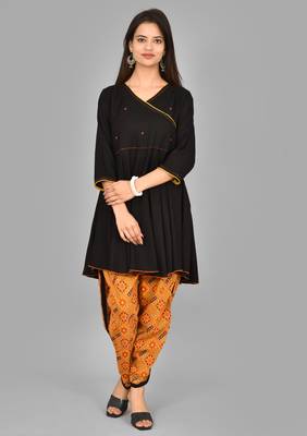 Aurish Traditional Black Kurta and Mustard Dhoti 2