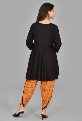 Aurish Traditional Black Kurta and Mustard Dhoti 3