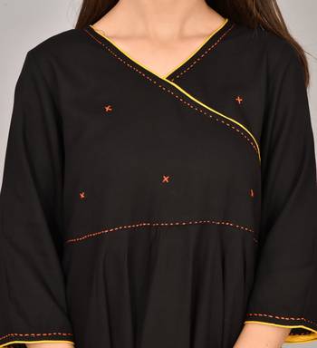 Aurish Traditional Black Kurta and Mustard Dhoti 5