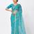 Aqua blue woven net saree with blouse
