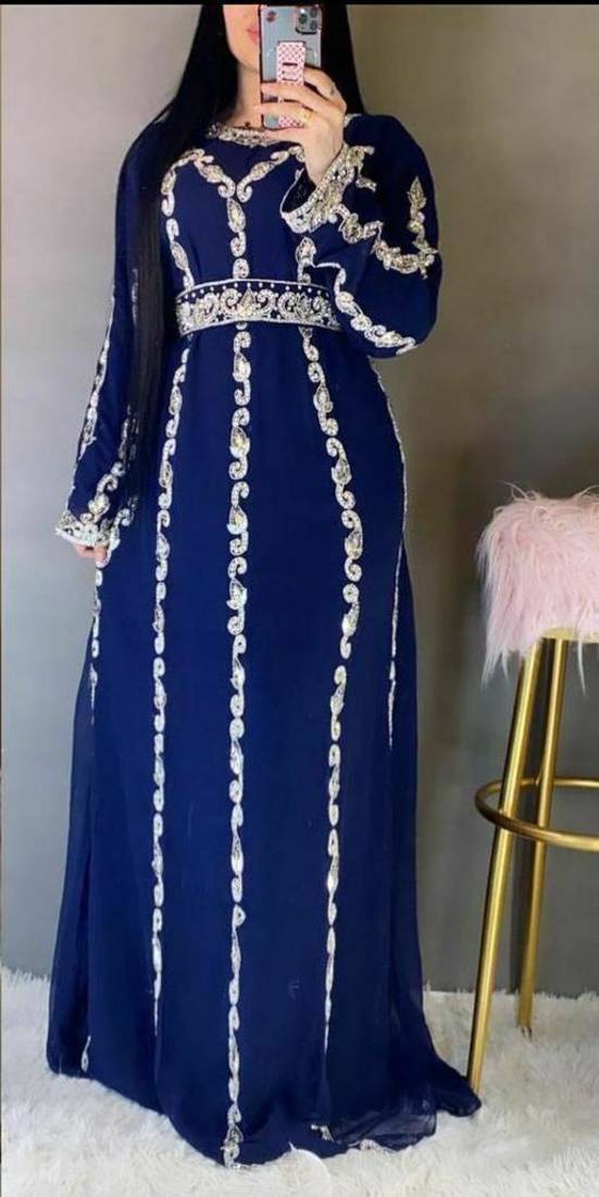 Dubai Moroccan Islamic Kaftan Party Wear Hand Beaded Work for women 