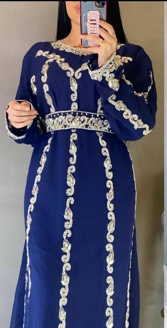 Dubai Moroccan Islamic Kaftan Party Wear Hand Beaded Work for women 
