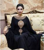 Try Dubai New Arabic Modern Abaya Kaftan Farasha Hand Zari Work Dress