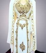 Dubai Moroccan Kaftan Farasha Hand Zari work Abaya jalabiya Jilbab Long Sleeve Islamic Dress