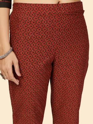 Printed & Sequience Work Straight Cotton Black Stitched Kurta Pant With Dupatta 6