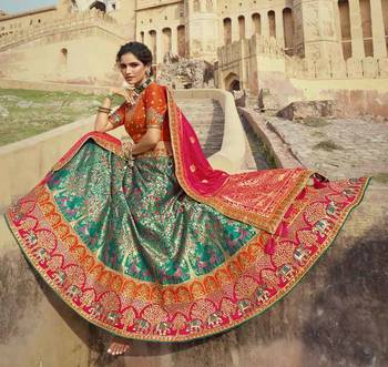Woven Banarasi Art Silk Lehenga 3