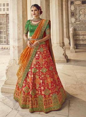 Woven Banarasi Art Silk Lehenga 1