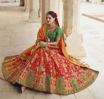 Woven Banarasi Art Silk Lehenga 4