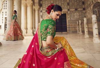 Woven Banarasi Art Silk Lehenga 4