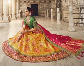 Woven Banarasi Art Silk Lehenga 5