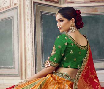 Woven Banarasi Art Silk Lehenga 3