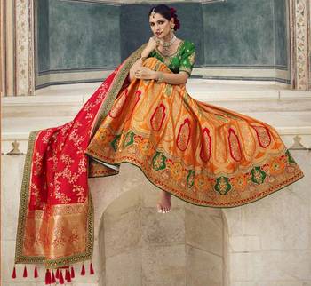 Woven Banarasi Art Silk Lehenga 5