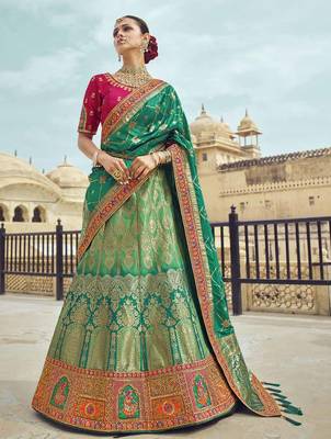 Woven Banarasi Art Silk Lehenga 1
