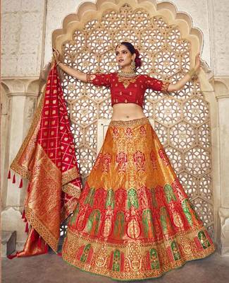 Woven Banarasi Art Silk Lehenga 3