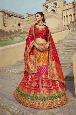 Woven Banarasi Art Silk Lehenga 1