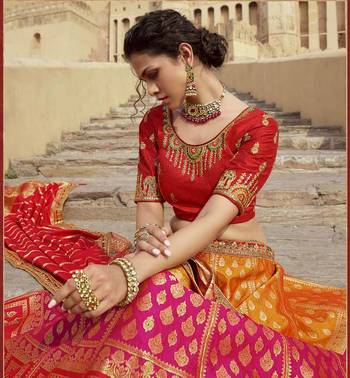 Woven Banarasi Art Silk Lehenga 3