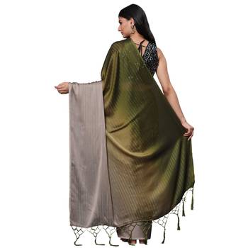 HAVIDA SAREES Lightweight Striped Pure Chiffon Ombre-Dyed Saree For Women Latest Design Party Wear with Blouse Piece 2