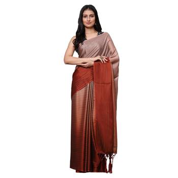 HAVIDA SAREES Lightweight Striped Pure Chiffon Ombre-Dyed Saree For Women Latest Design Party Wear with Blouse Piece 1