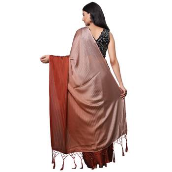 HAVIDA SAREES Lightweight Striped Pure Chiffon Ombre-Dyed Saree For Women Latest Design Party Wear with Blouse Piece 2