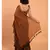 Suta Brown Pure Cotton With Black Polka Printed Ruffle Border Saree