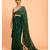 Suta Green Pure Cotton With Black Polka Printed Ruffle Border Saree