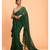Suta Green Pure Cotton With Black Polka Printed Ruffle Border Saree