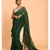 Suta Green Pure Cotton With Black Polka Printed Ruffle Border Saree